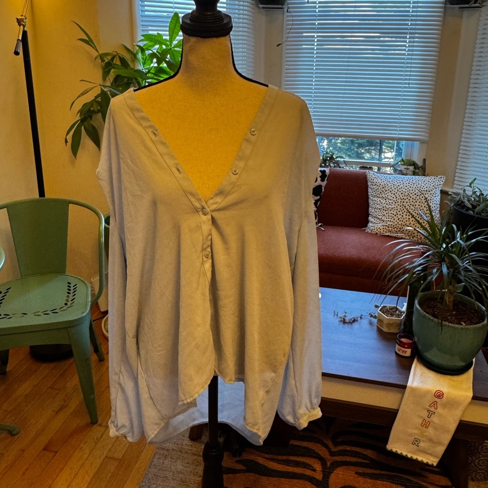 Ann Taylor Factory Light Blue Button-Down Shirt